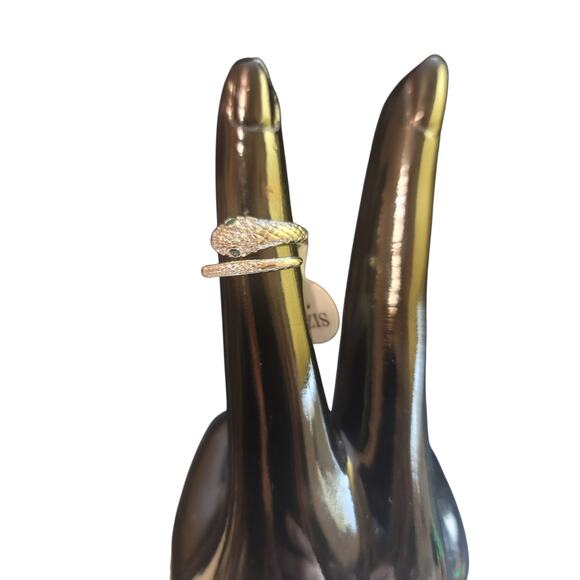 925 Sterling Silver Slithering Snake Ring - Picture 2 of 4